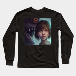 Monster eating girl, Long Sleeve T-Shirt